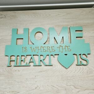 "Home Is Where The Heart Is" Seafoam Green Wall Decor